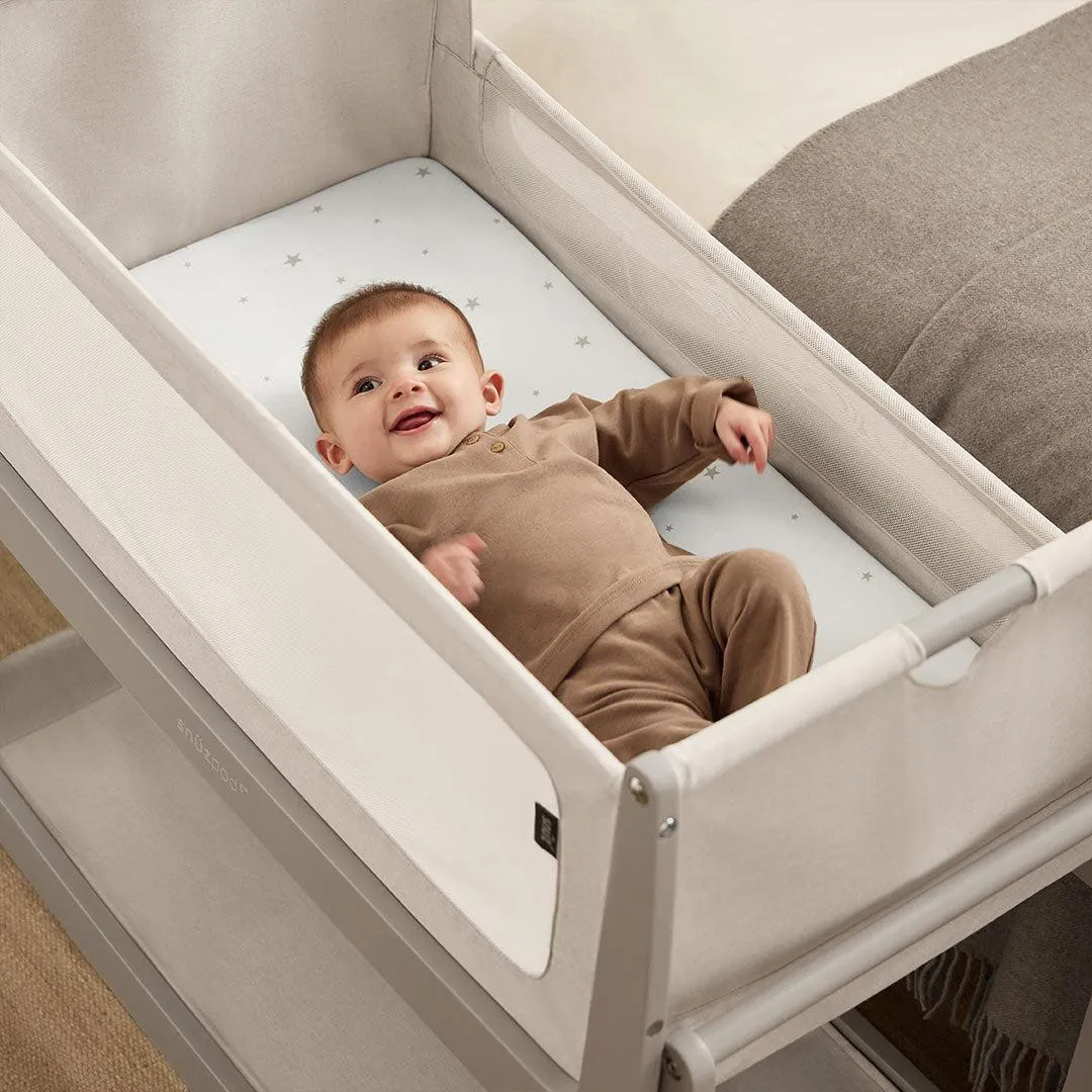 Snuz Twin Pack Crib Sheets - White Star