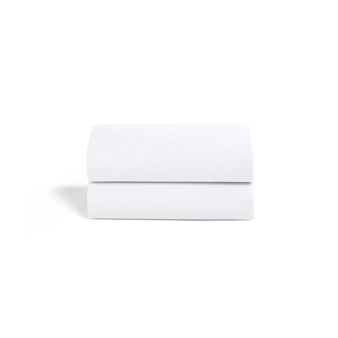 Snuz Twin Pack Moses Basket Sheets - White