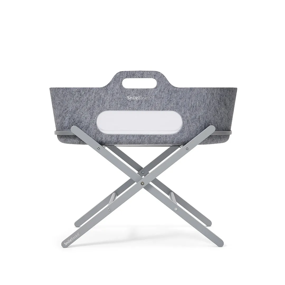 SnuzBaskit Moses Basket   Stand Set - Dove Grey/Dark Grey