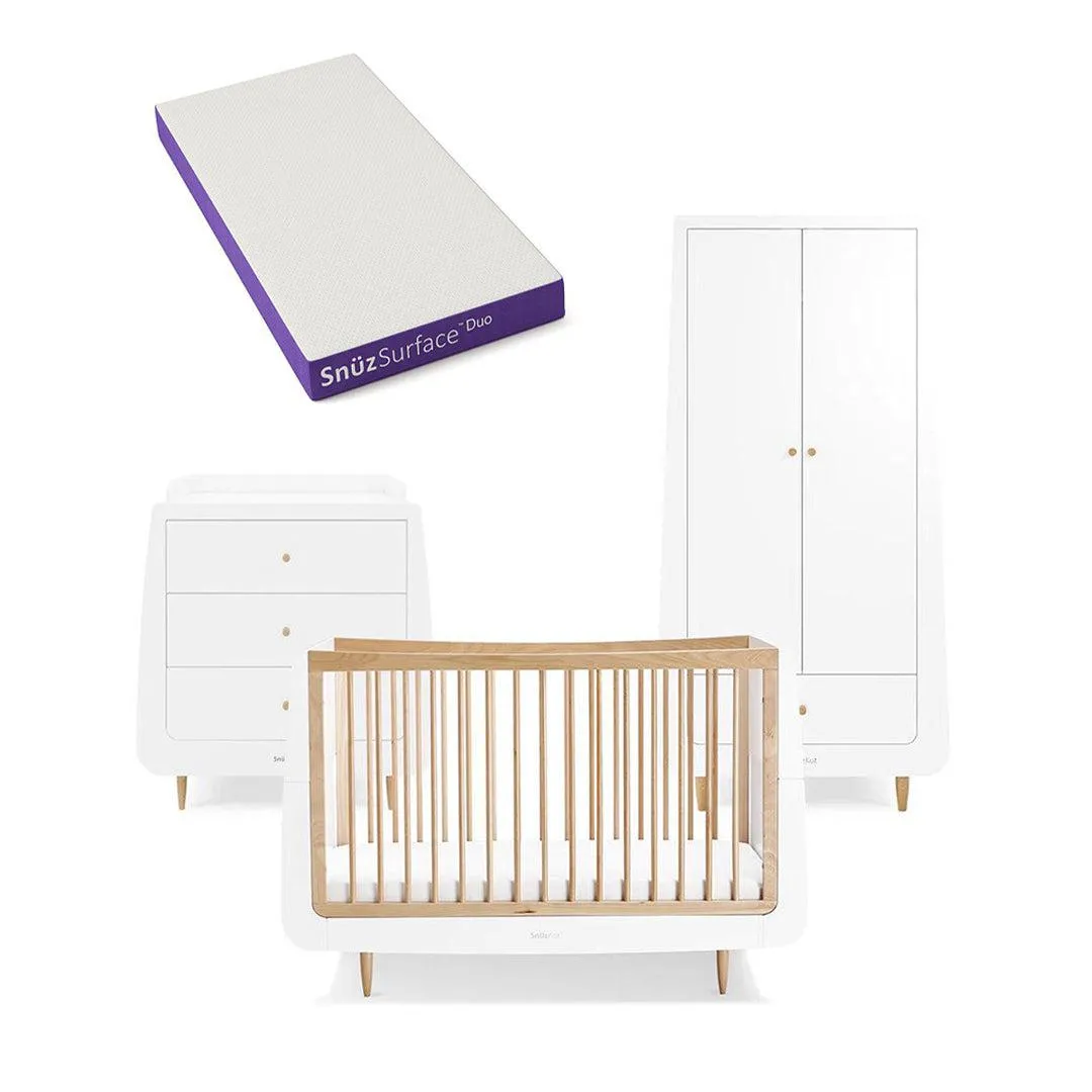 SnuzKot Skandi 3 Piece Nursery Furniture Set - Natural