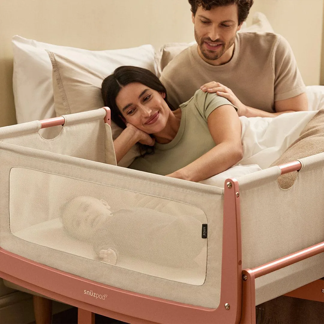 SnuzPod 5 Bedside Crib - Terracotta