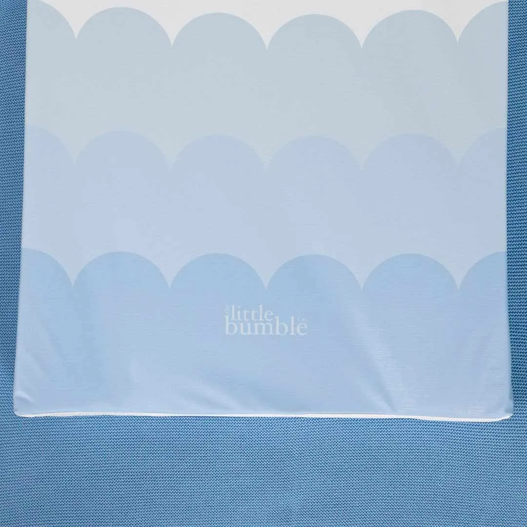 The Little Bumble Co. Anti Roll Changing Mat - Scallops - Blue