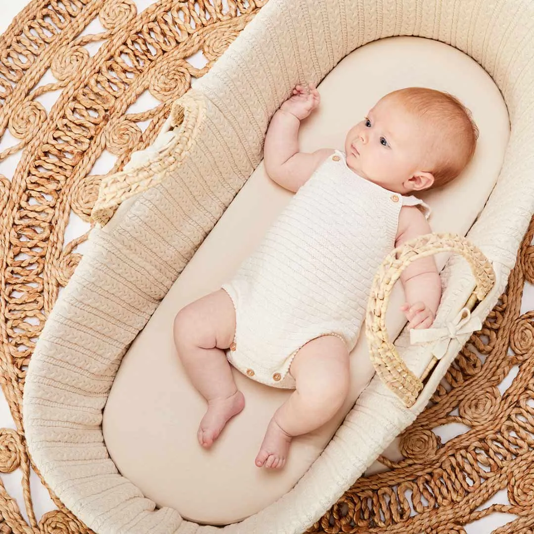 The Little Green Sheep Moses Basket Sheet - Linen
