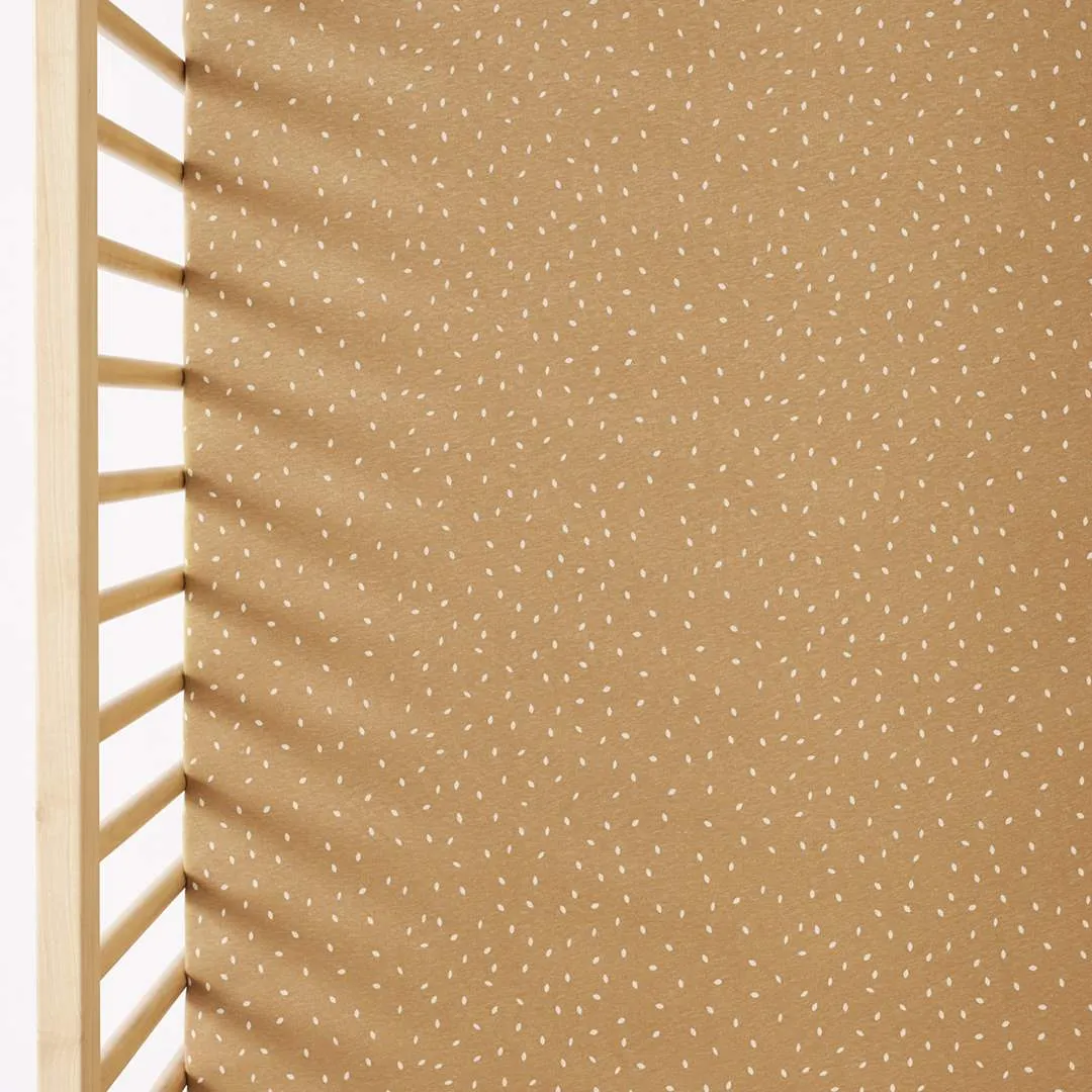 The Little Green Sheep Organic Cot & Cot Bed Fitted Sheet - Honey Rice