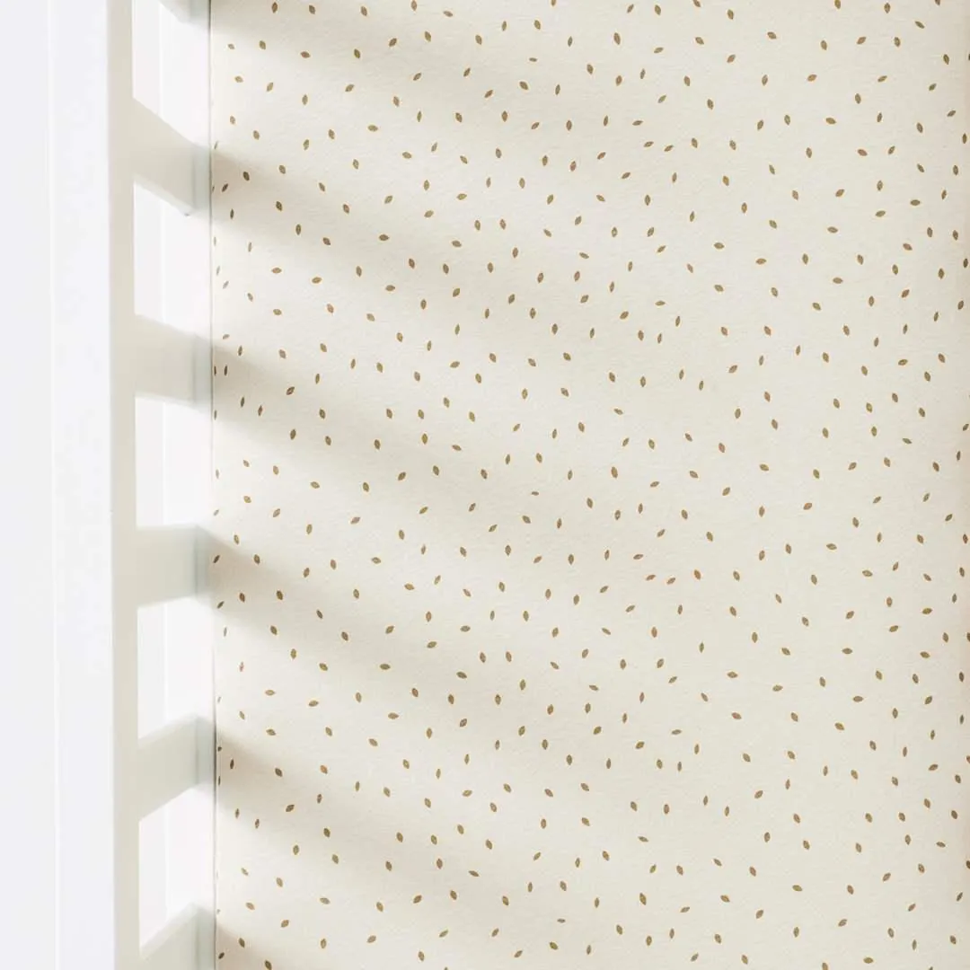 The Little Green Sheep Organic Crib Fitted Sheet - Linen Rice