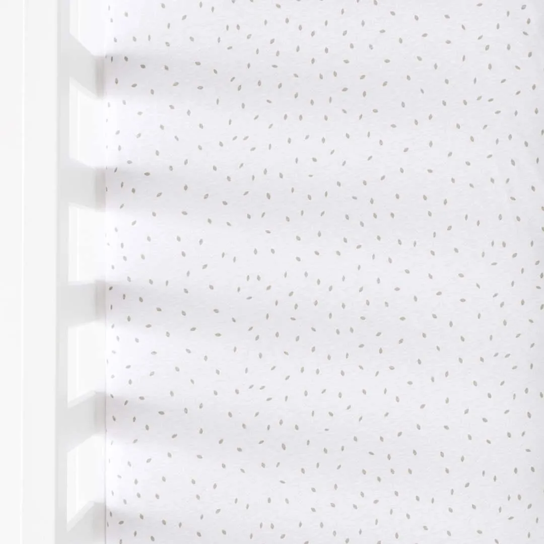 The Little Green Sheep Organic Crib Fitted Sheet - White Rice