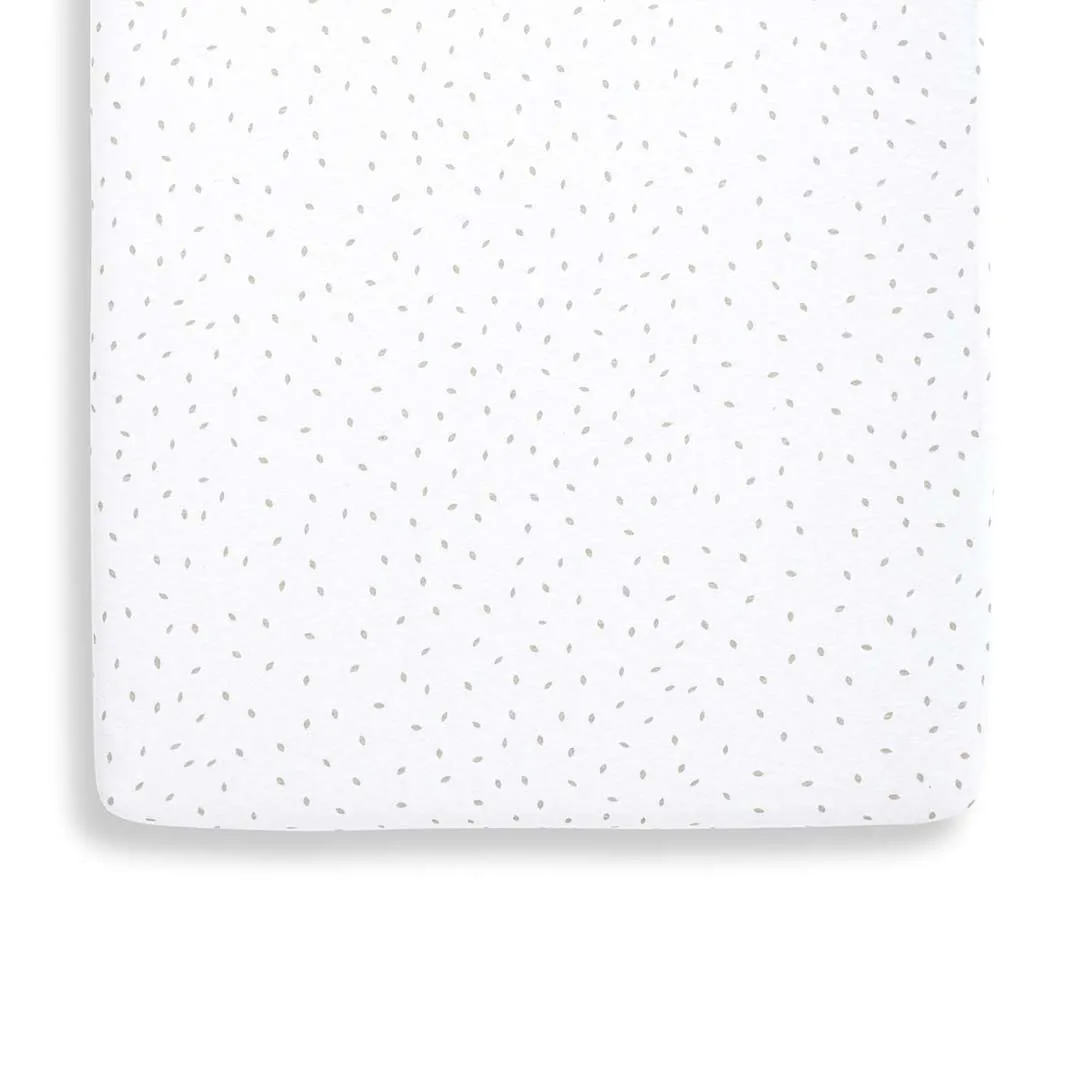 The Little Green Sheep Organic Crib Fitted Sheet - White Rice