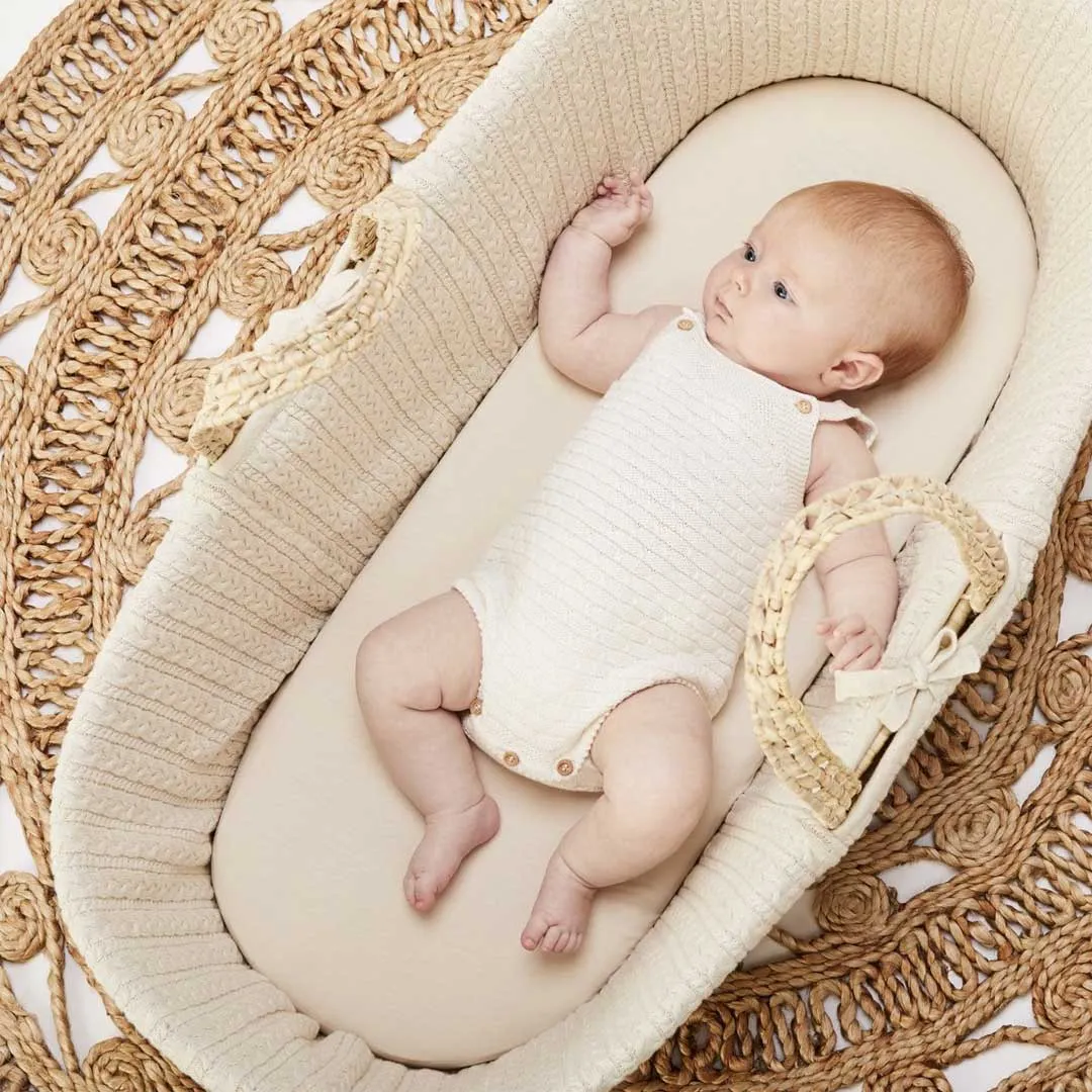 The Little Green Sheep - Organic Jersey Fitted Sheet - Moses Basket 30x70cm
