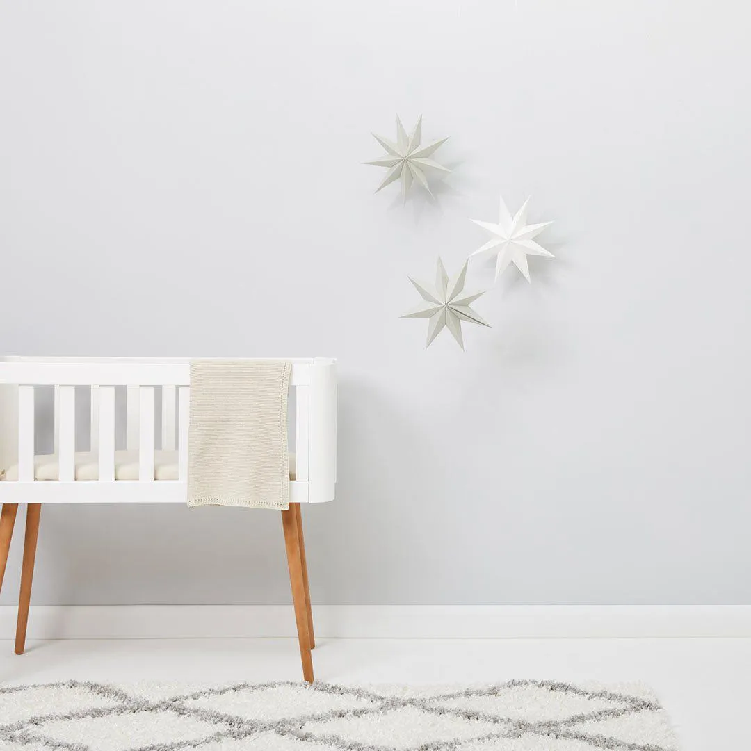 The Little Green Sheep Organic Knitted Cellular Baby Blanket - Linen