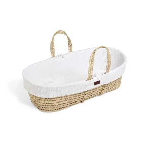 The Little Green Sheep Organic Knitted Moses Basket & Mattress - White