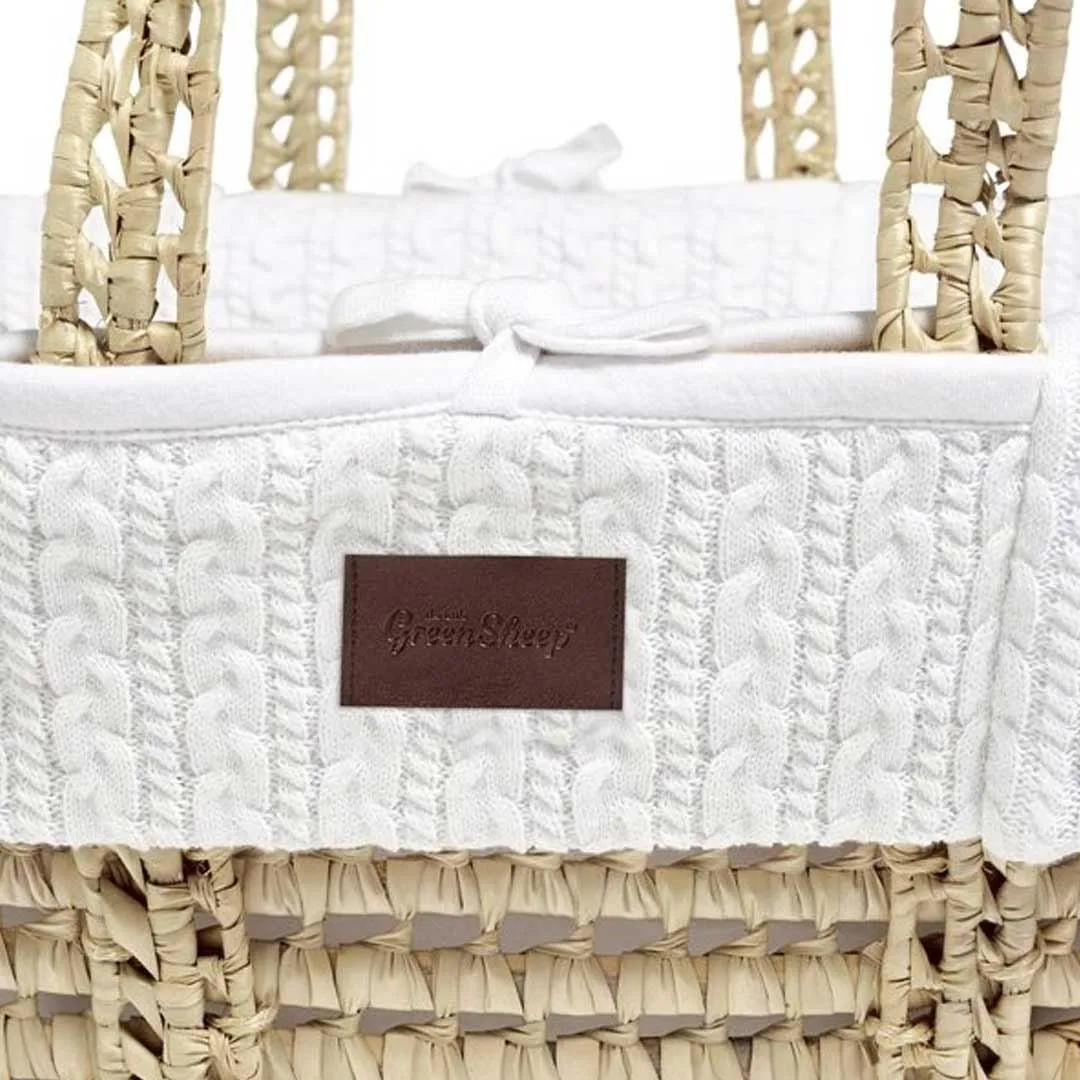 The Little Green Sheep Organic Knitted Moses Basket   Rocking Stand