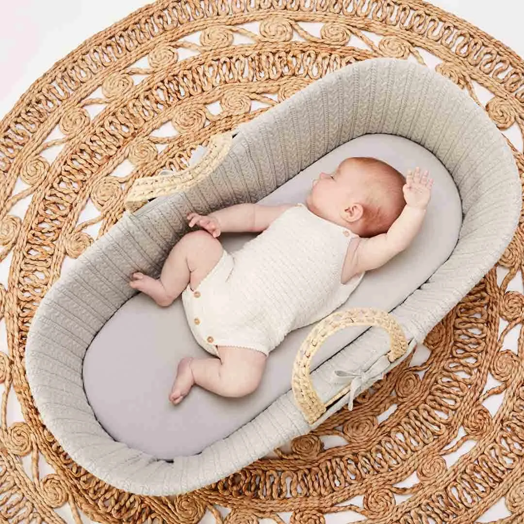 The Little Green Sheep Organic Knitted Moses Basket   Rocking Stand