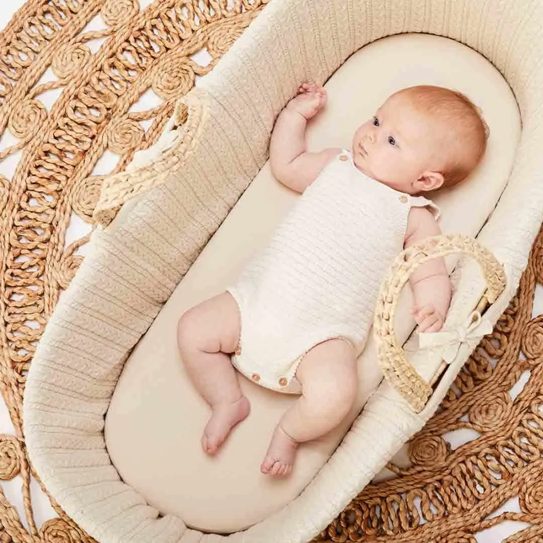 The Little Green Sheep Organic Knitted Moses Basket   Rocking Stand