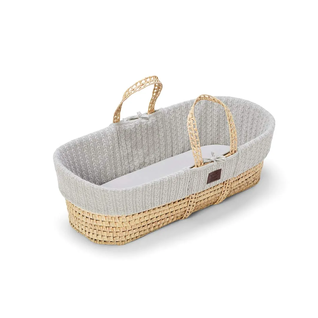 The Little Green Sheep Organic Knitted Moses Basket   Stand Bundle