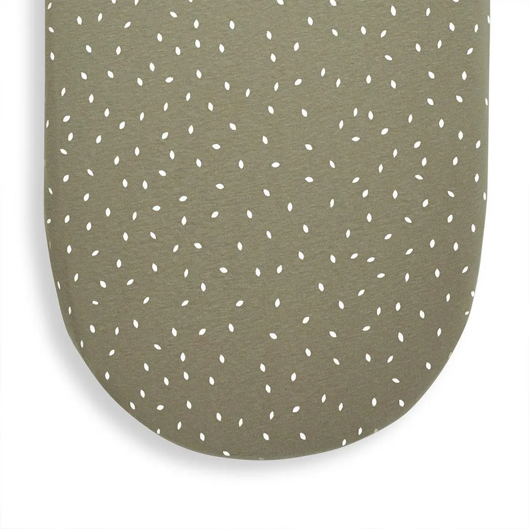 The Little Green Sheep Organic Moses Basket Fitted Sheet - Juniper Rice Print