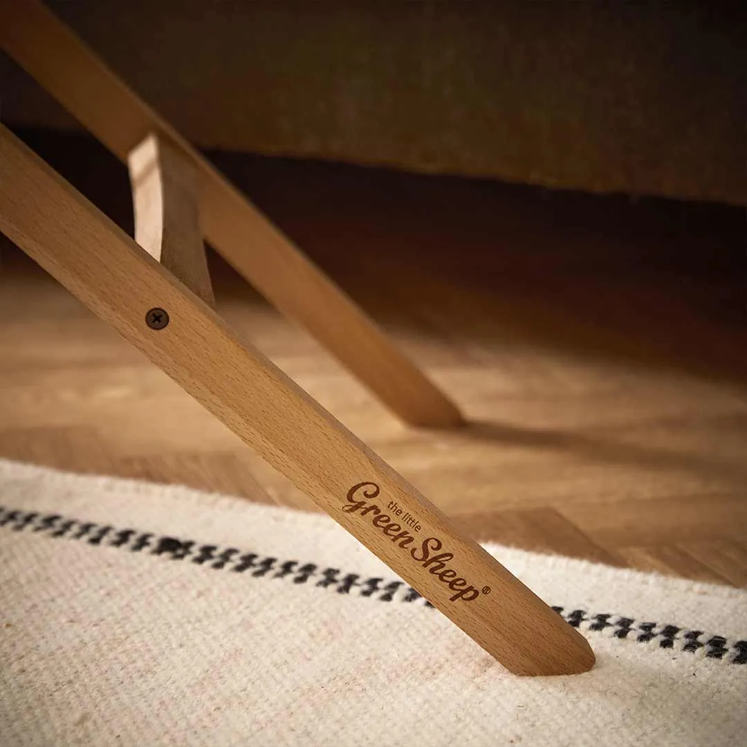 The Little Green Sheep Organic Wheat Knit Moses Basket   Mattress - Linen