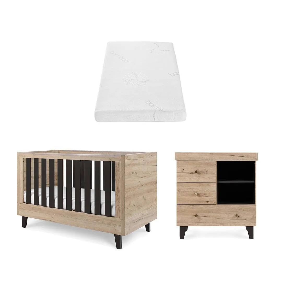 Tutti Bambini Como 2 Piece Room Set - Distressed Oak/Slate Grey