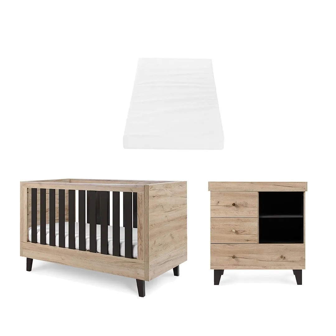 Tutti Bambini Como 2 Piece Room Set - Distressed Oak/Slate Grey