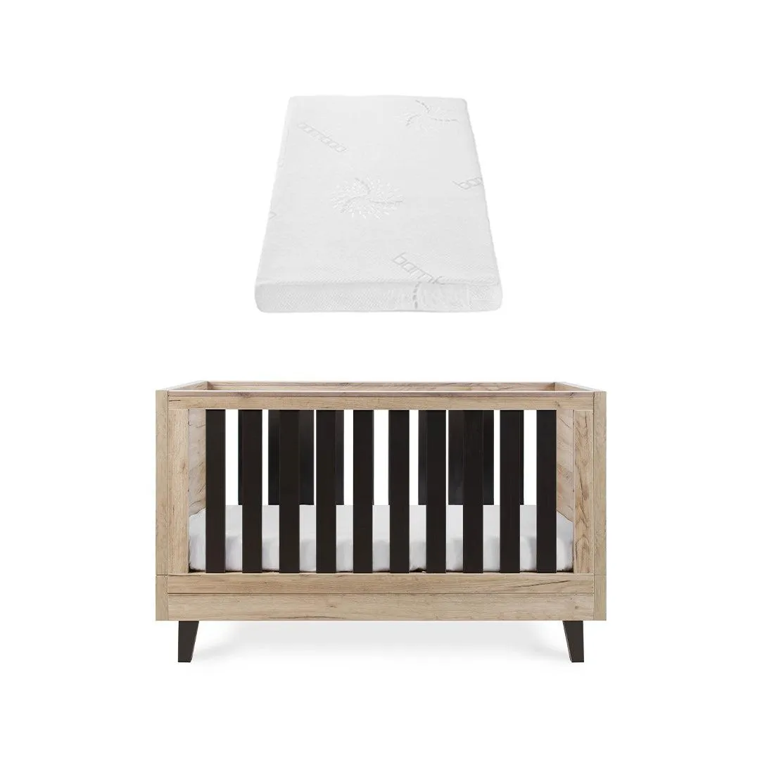 Tutti Bambini Como Cot Bed - Distressed Oak/Slate Grey
