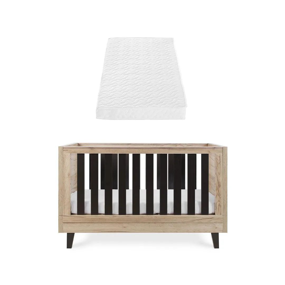 Tutti Bambini Como Cot Bed - Distressed Oak/Slate Grey