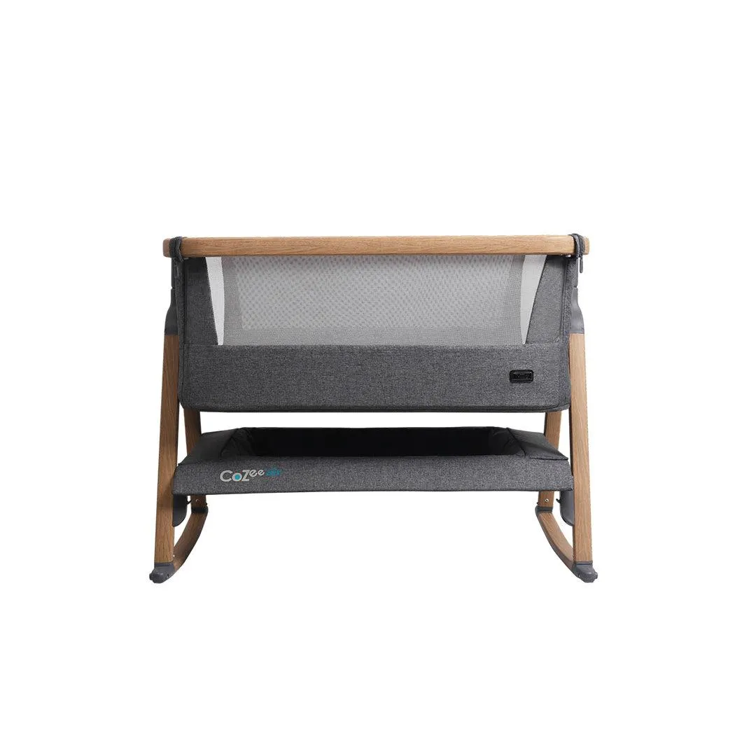 Tutti Bambini CoZee Air Bedside Crib - Oak and Charcoal