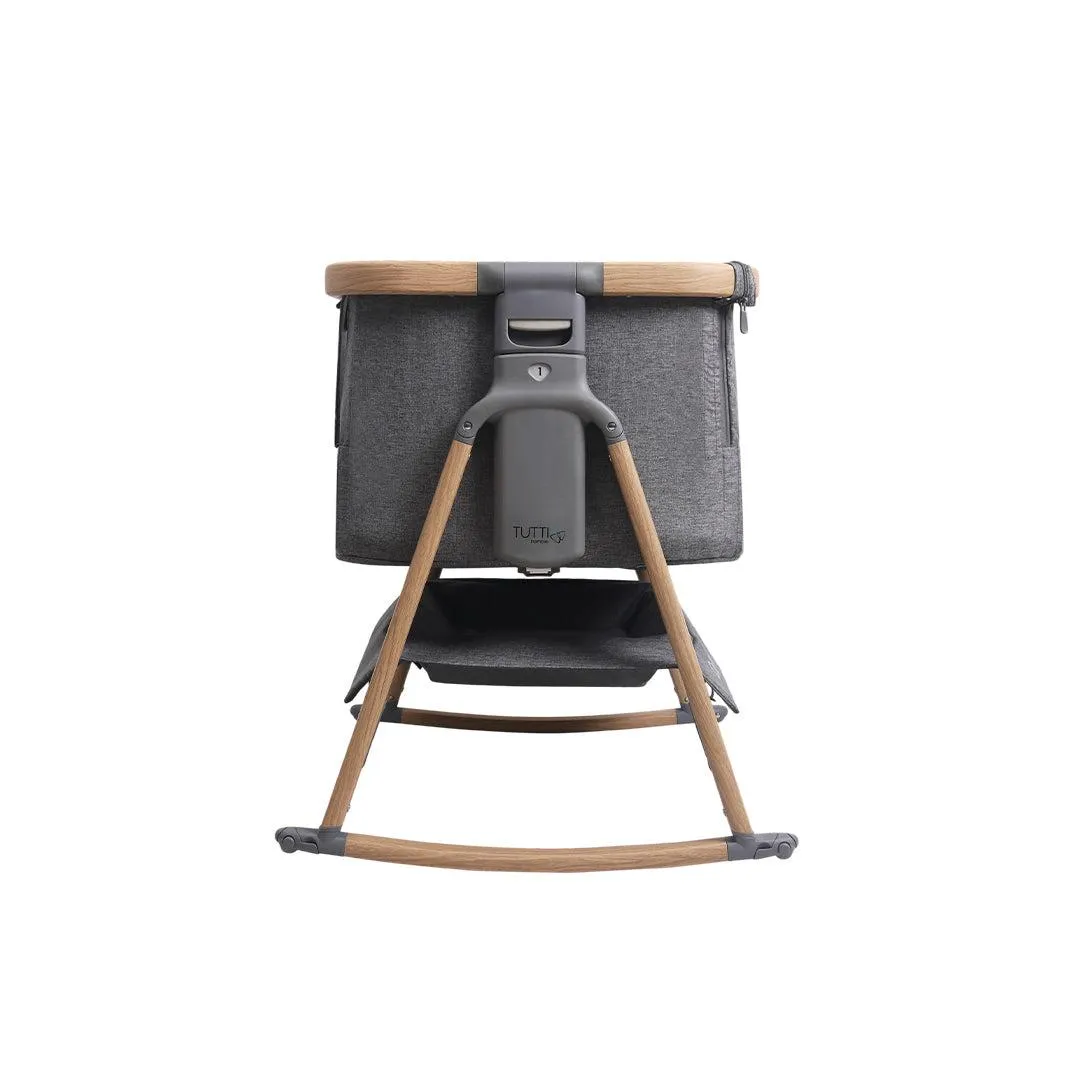 Tutti Bambini CoZee Air Bedside Crib - Oak and Charcoal