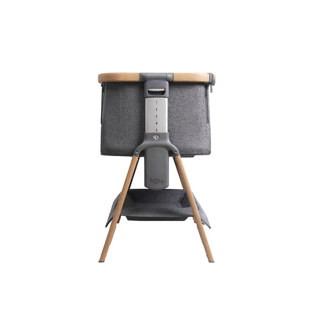 Tutti Bambini CoZee Air Bedside Crib - Oak and Charcoal