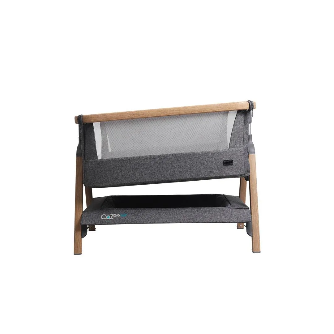 Tutti Bambini CoZee Air Bedside Crib - Oak and Charcoal