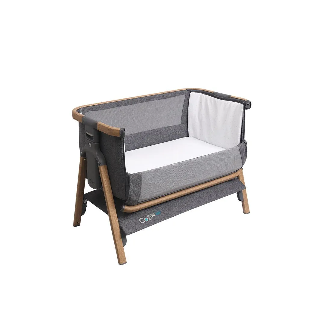 Tutti Bambini CoZee Air Bedside Crib - Oak and Charcoal
