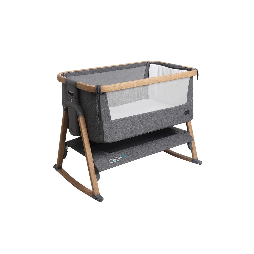 Tutti Bambini CoZee Air Bedside Crib - Oak and Charcoal