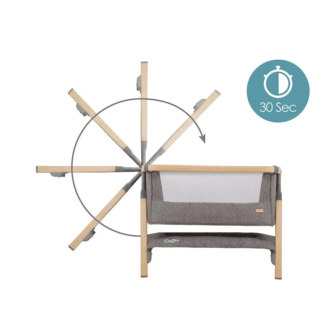 Tutti Bambini CoZee Bedside Crib - Oak and Charcoal