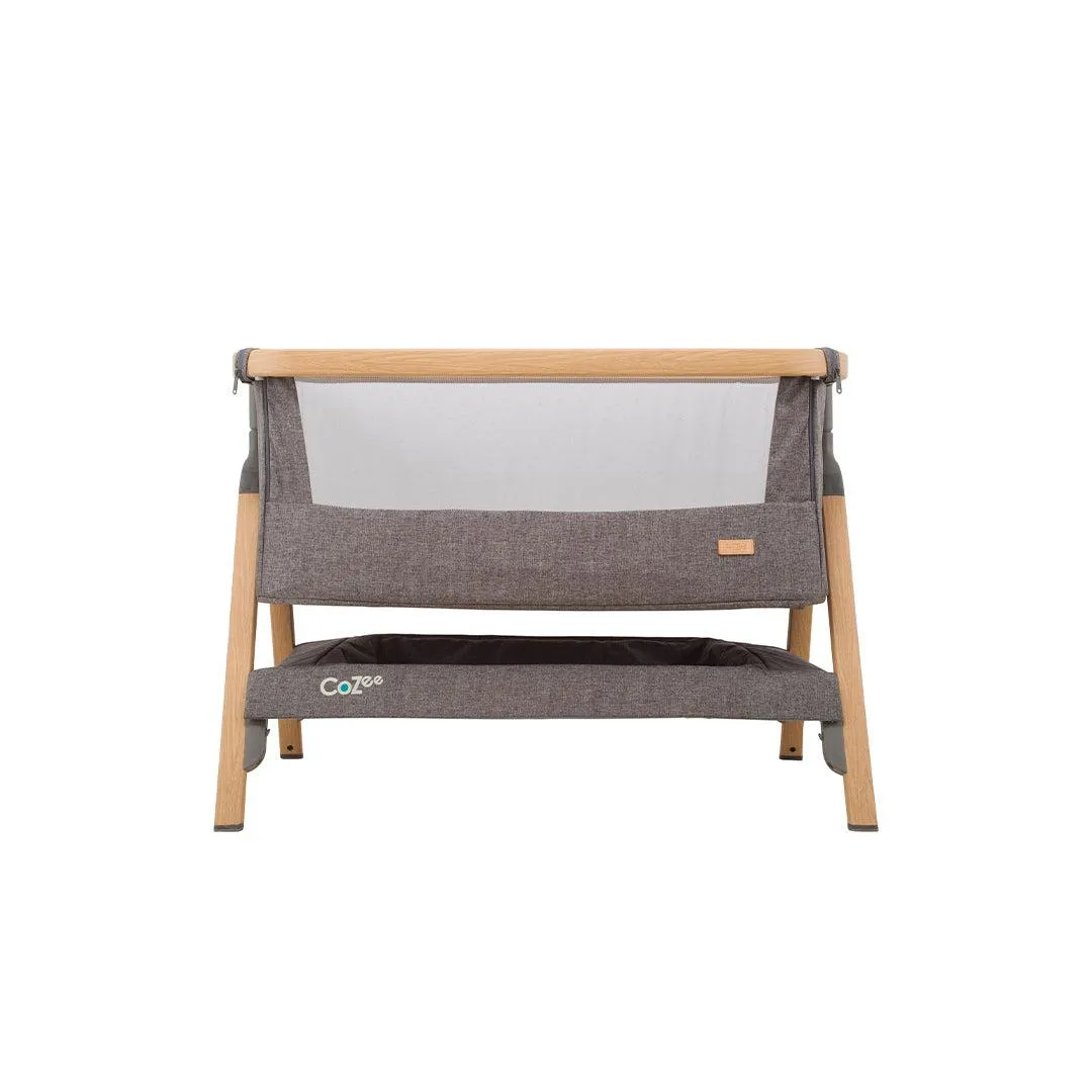Tutti Bambini CoZee Bedside Crib - Oak and Charcoal