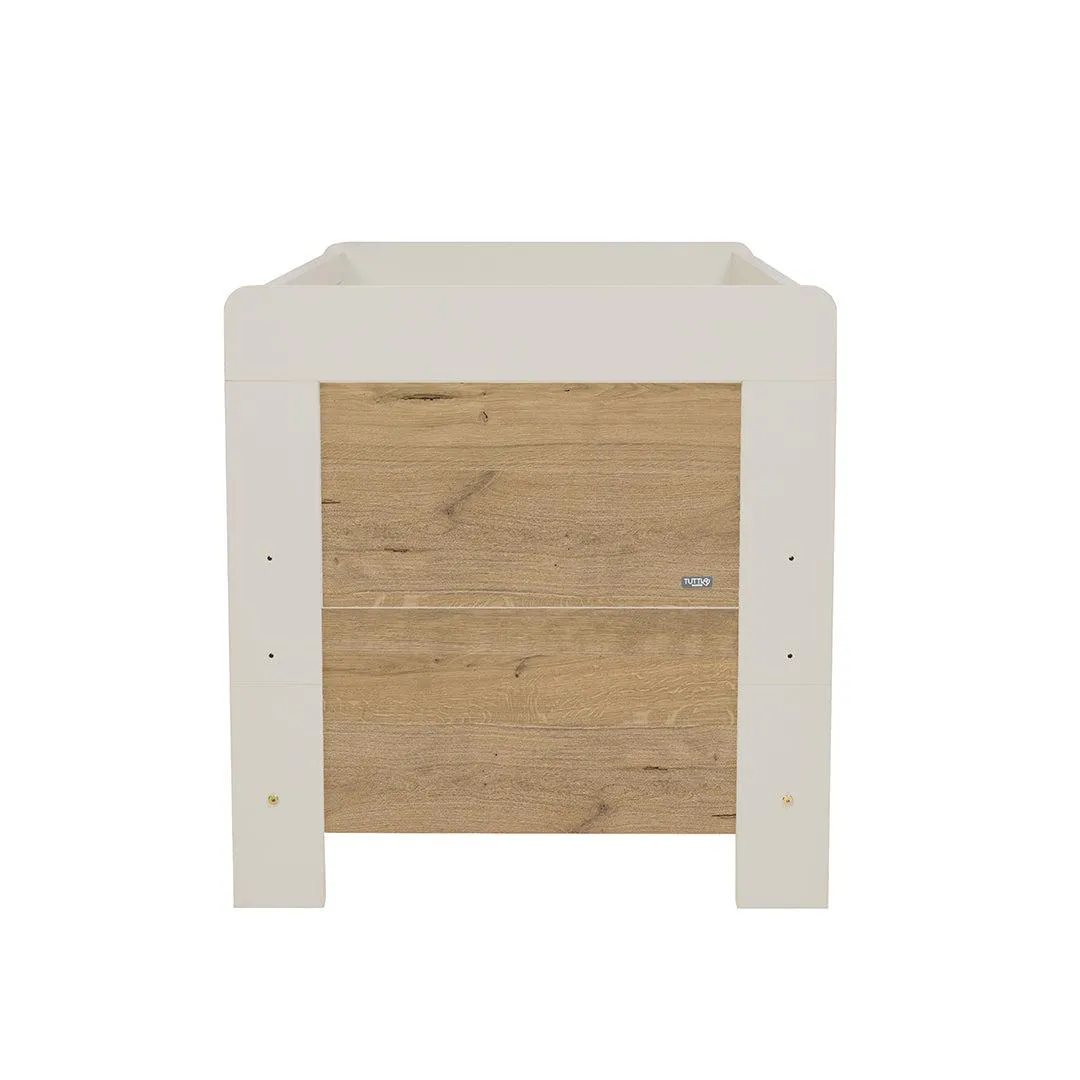 Tutti Bambini Essentials Alba Cot Bed - White Sand/ Distressed Oak