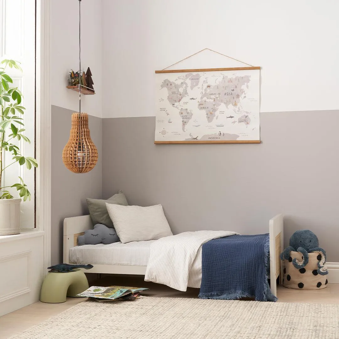 Tutti Bambini Essentials Alba Cot Bed - White Sand/ Distressed Oak