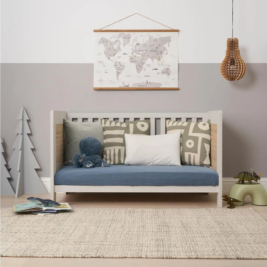 Tutti Bambini Essentials Alba Cot Bed - White Sand/ Distressed Oak