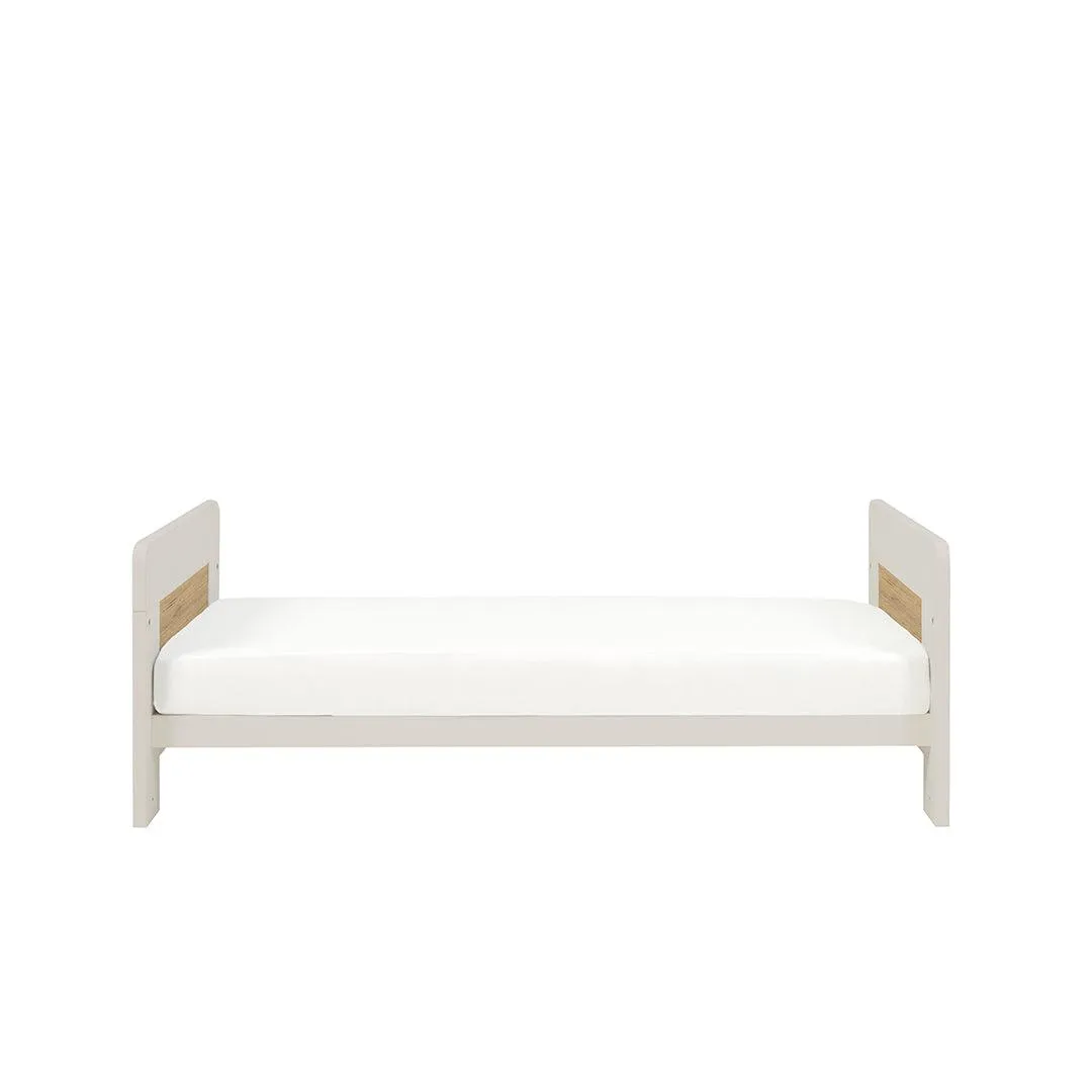 Tutti Bambini Essentials Alba Cot Bed - White Sand/ Distressed Oak