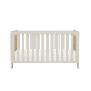 Tutti Bambini Essentials Alba Cot Bed - White Sand/ Distressed Oak