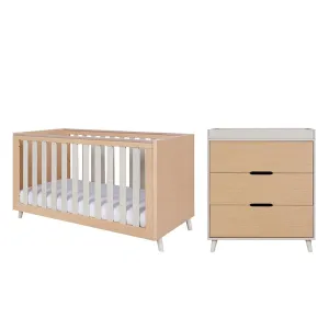 Tutti Bambini Fika 2 Piece Room Set - Light Oak/White Sand