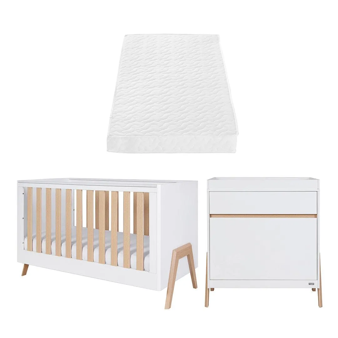 Tutti Bambini Fika 2 Piece Room Set - White/Light Oak