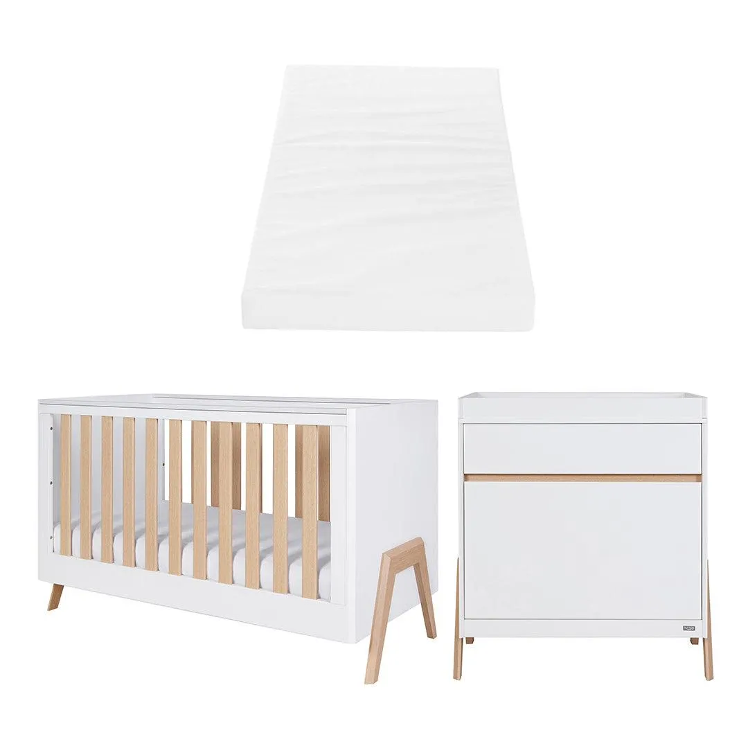 Tutti Bambini Fika 2 Piece Room Set - White/Light Oak