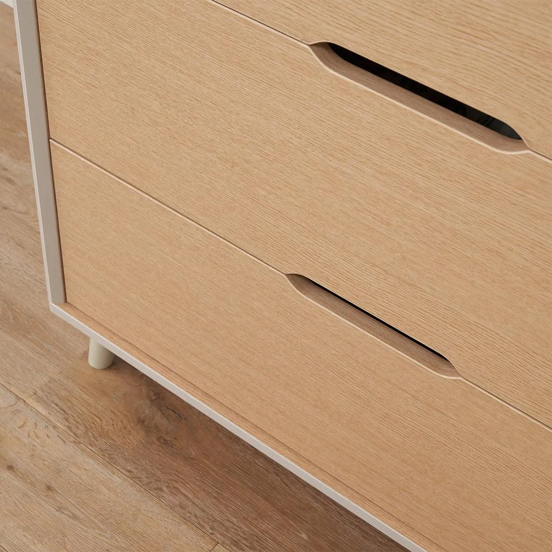 Tutti Bambini Fika Chest Changer - Light Oak/White Sand