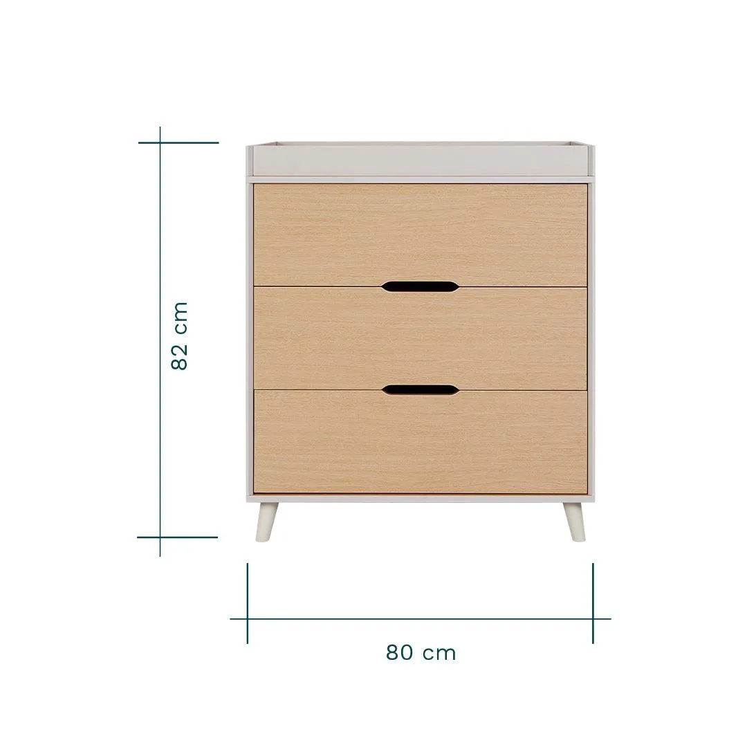 Tutti Bambini Fika Chest Changer - Light Oak/White Sand