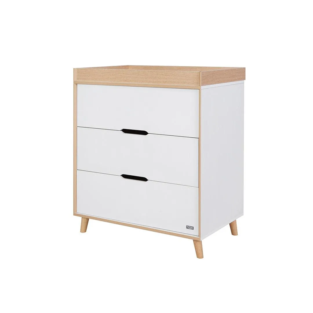 Tutti Bambini Fika Chest Changer - White/Light Oak
