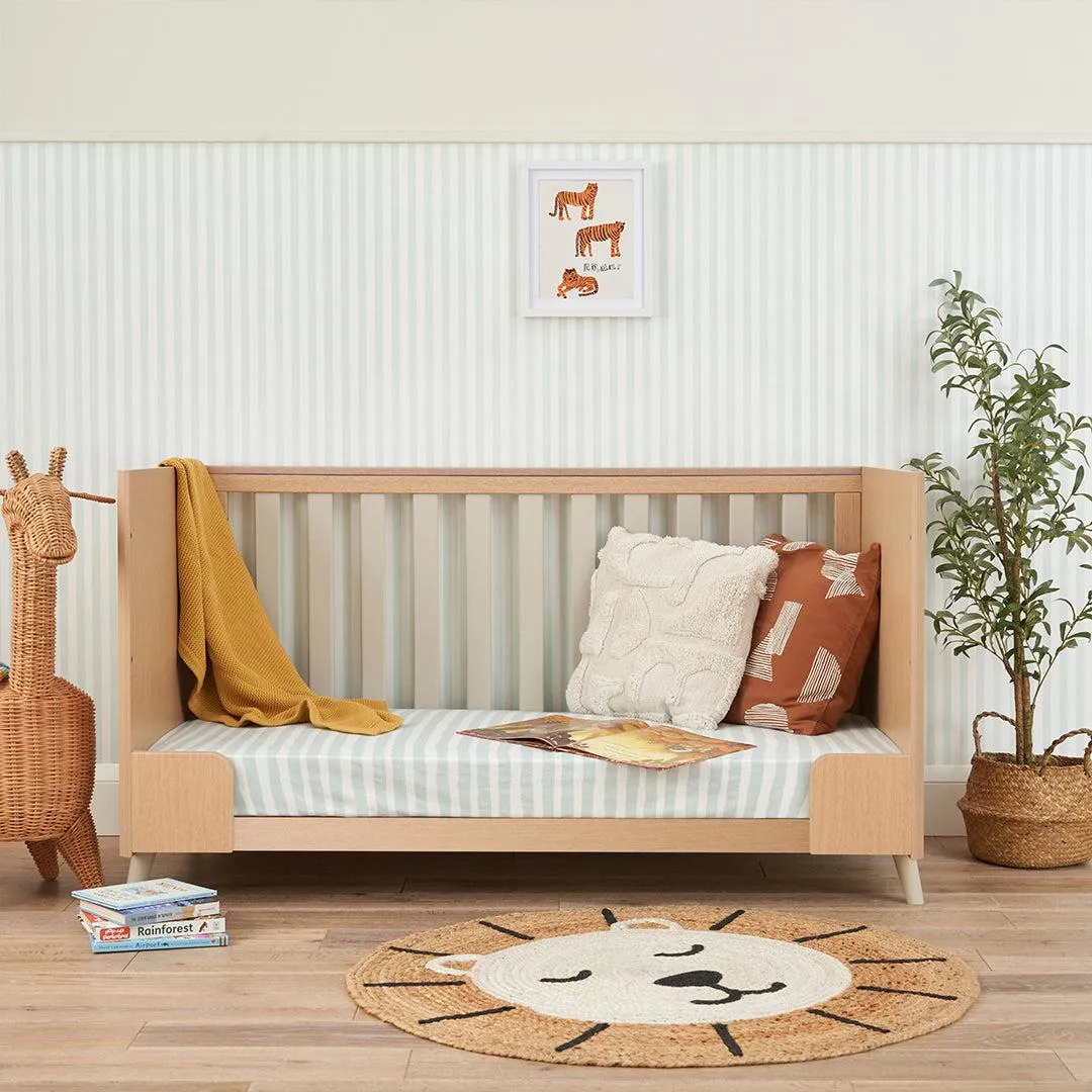 Tutti Bambini Fika Cot Bed - Light Oak/White Sand