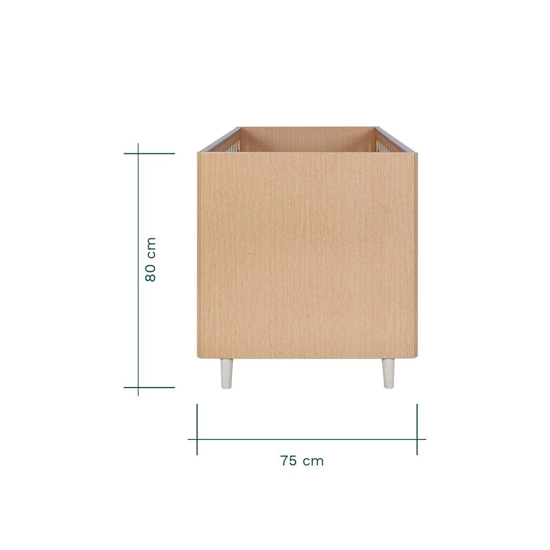Tutti Bambini Fika Cot Bed - Light Oak/White Sand
