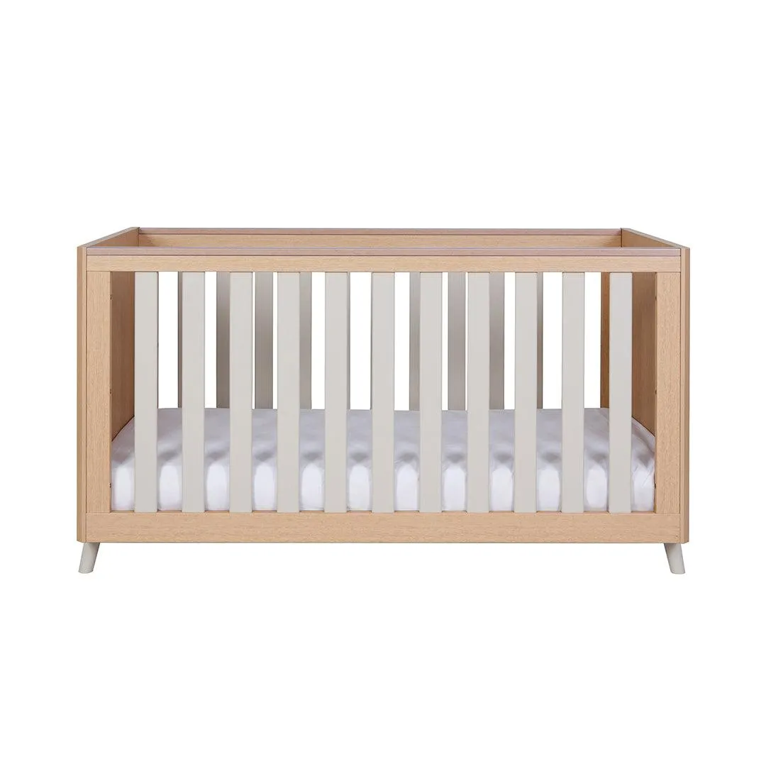 Tutti Bambini Fika Cot Bed - Light Oak/White Sand