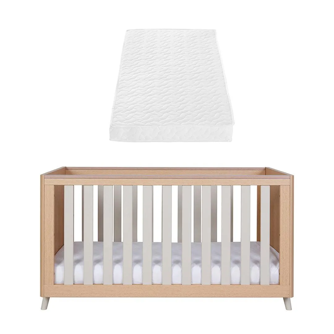 Tutti Bambini Fika Cot Bed - Light Oak/White Sand