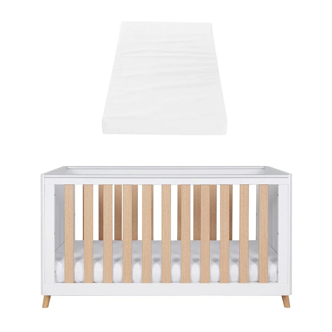 Tutti Bambini Fika Cot Bed - White/Light Oak