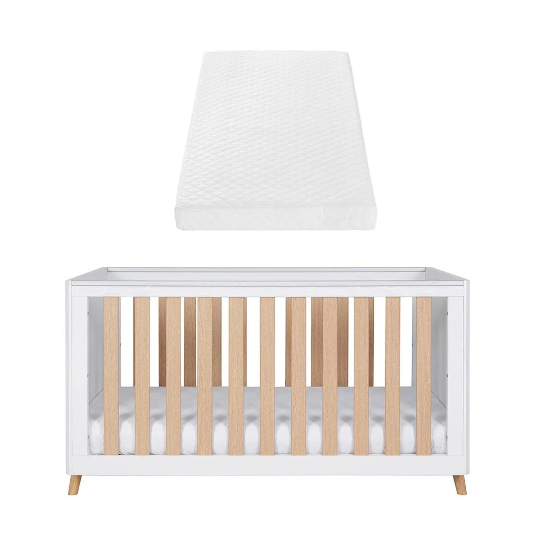 Tutti Bambini Fika Cot Bed - White/Light Oak