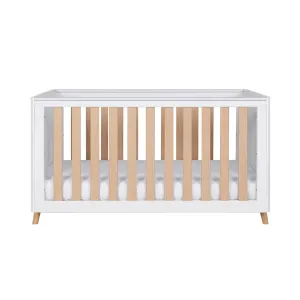 Tutti Bambini Fika Cot Bed - White/Light Oak